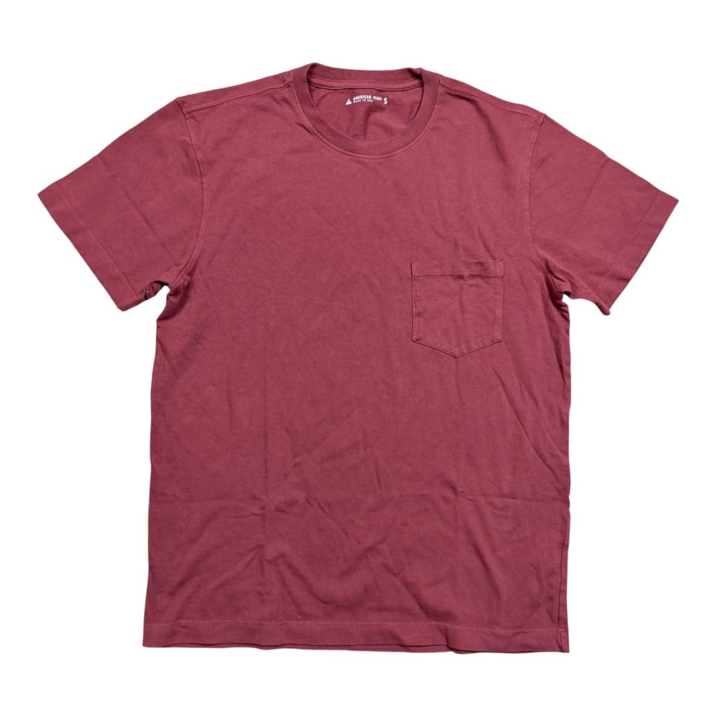 NWOT American Giant Men's Pocket Tee Small Brick Red Brown Short SleeveT-Shirt